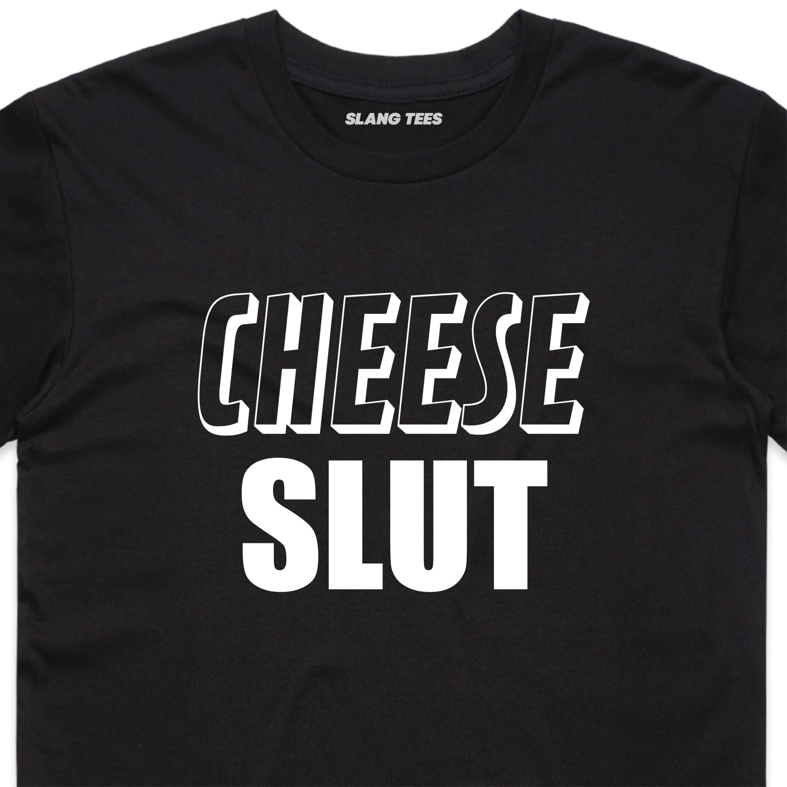 111131 CHEESE SLUT T SHIRT FRONT BLACK ZOOM scaled