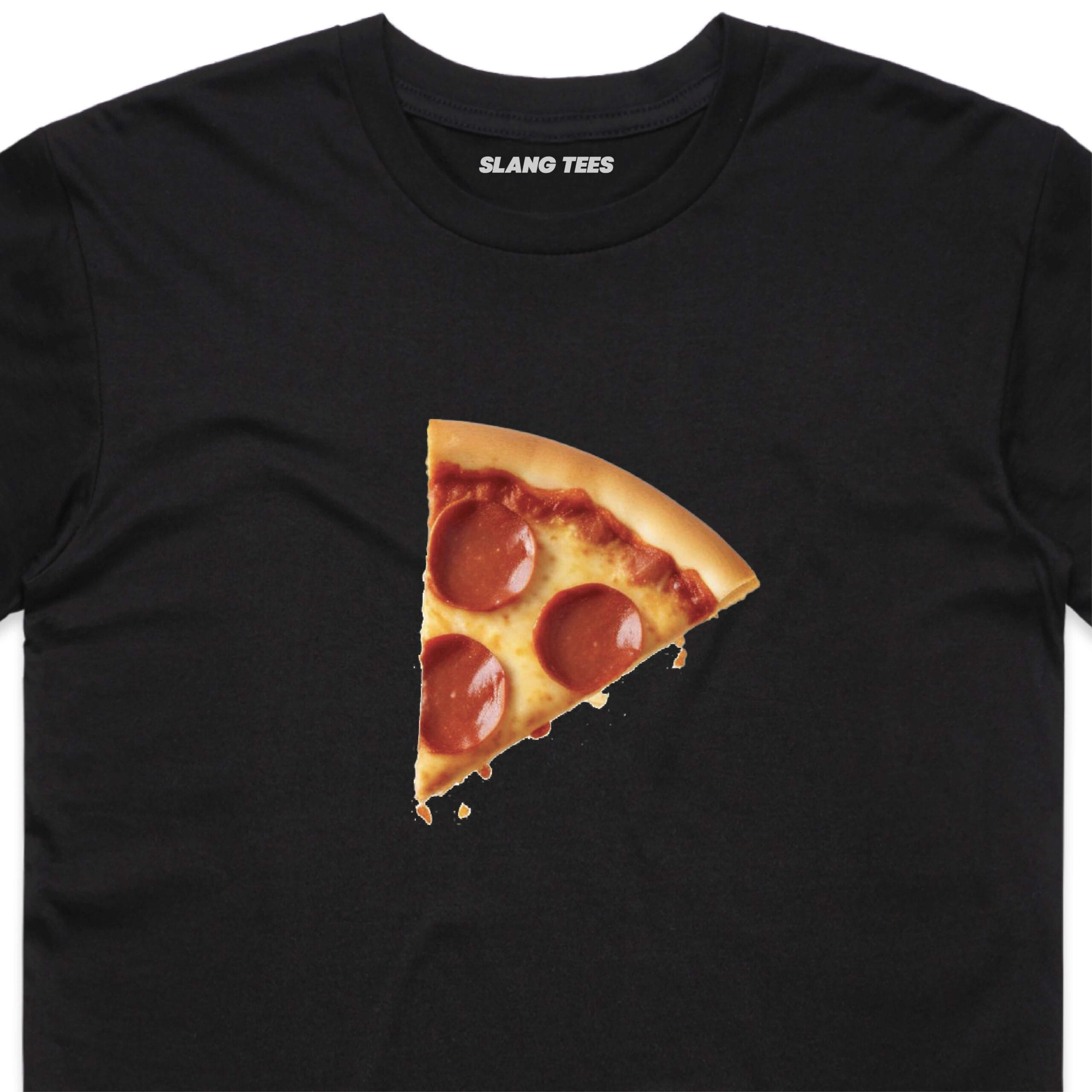 11125 MATCHING PIZZA SLICE T SHIRT FRONT BLACK ZOOM scaled
