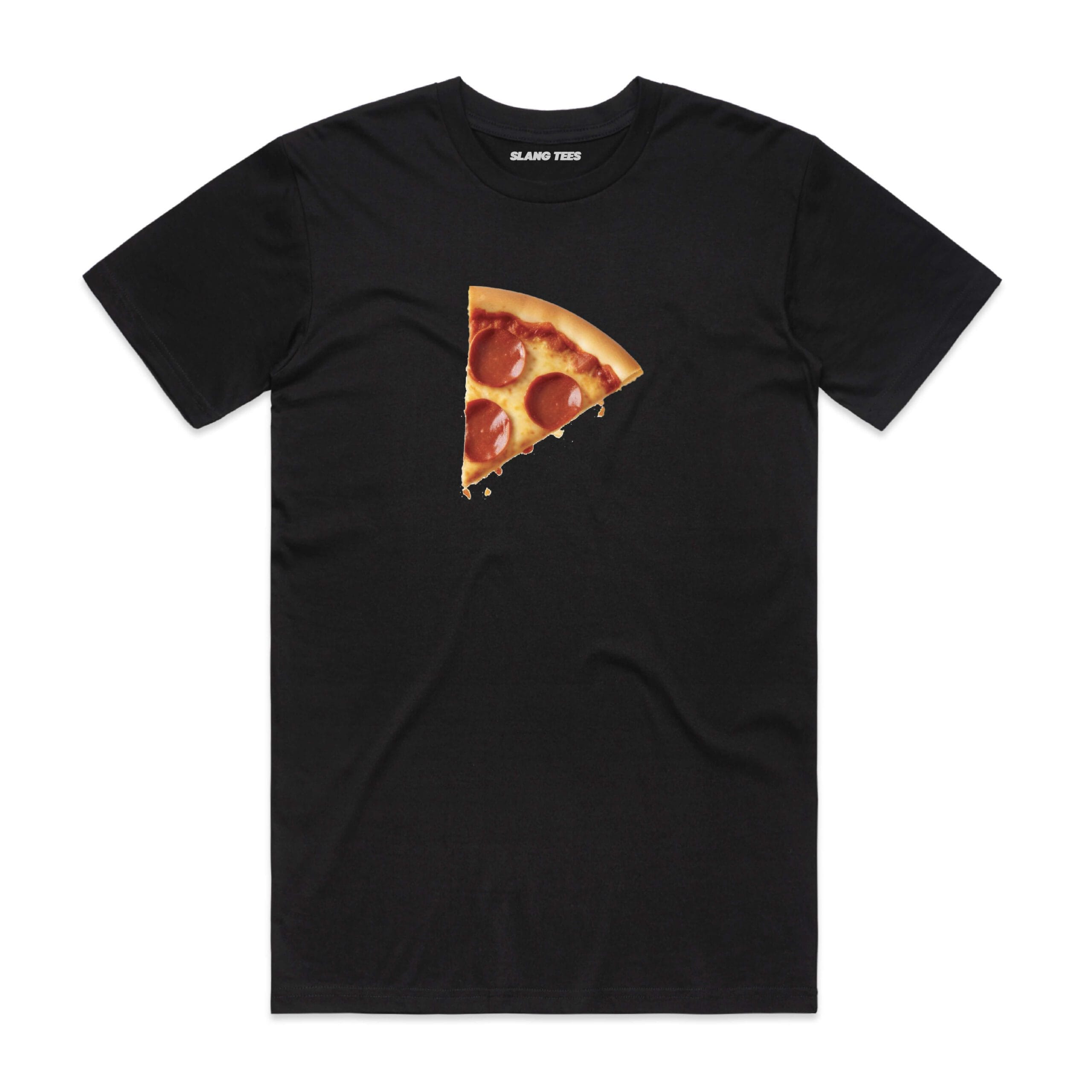 11125 MATCHING PIZZA SLICE T SHIRT FRONT BLACK scaled
